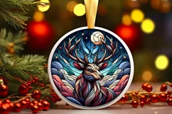 Round Christmas Ornament Sublimation|Clipart Product Image 1