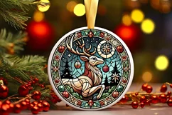 Round Christmas Ornament Sublimation|Clipart Product Image 1