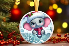 Round Christmas Ornament Sublimation|Clipart Product Image 2