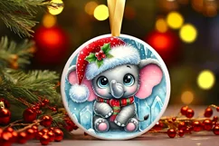 Round Christmas Ornament Sublimation|Clipart Product Image 2