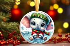 Round Christmas Ornament Sublimation|Clipart Product Image 2