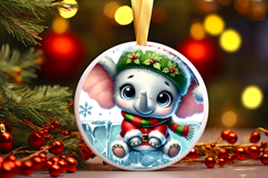 Round Christmass Ornament PNG Product Image 1