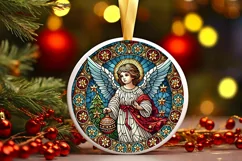 Round Christmas Ornament Sublimation|Clipart Product Image 2