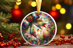 Round Christmas Ornament Sublimation|Clipart Product Image 1
