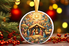 Round Christmass Ornament PNG Product Image 1