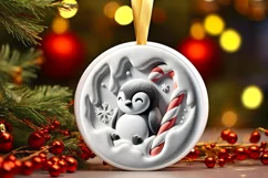 Round Christmas Ornament Sublimation|Clipart Product Image 2