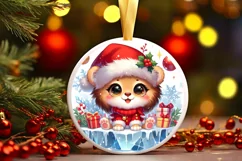 Round Christmas Ornament Sublimation|Clipart Product Image 1