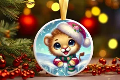 Round Christmas Ornament Sublimation|Clipart Product Image 1