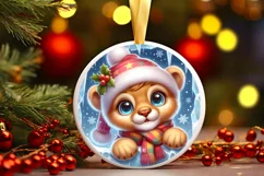 Round Christmas Ornament Sublimation|Clipart Product Image 1