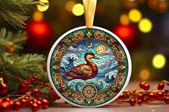 Round Christmas Ornament Sublimation|Clipart Product Image 1