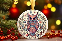 Round Christmas Ornament Sublimation|Clipart Product Image 1