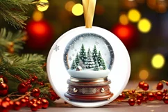 Round Christmas Ornament Sublimation|Clipart Product Image 2