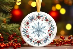 Round Christmas Ornament Sublimation|Clipart Product Image 1