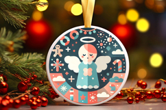 Round Christmass Ornament PNG Product Image 1