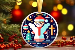 Round Christmas Ornament Sublimation|Clipart Product Image 2