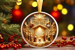 Round Christmas Ornament Sublimation|Clipart Product Image 1
