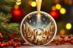 Round Christmas Ornament Sublimation|Clipart Product Image 1