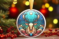 Round Christmas Ornament Sublimation|Clipart Product Image 1