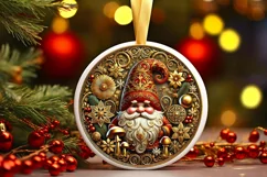 Round Christmas Ornament Sublimation|Clipart Product Image 2