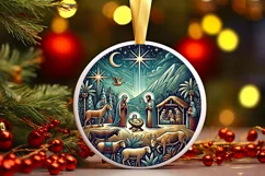 Round Christmas Ornament Sublimation|Clipart Product Image 2