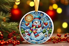 Round Christmas Ornament Sublimation|Clipart Product Image 2