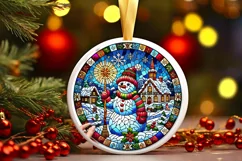Round Christmas Ornament Sublimation|Clipart Product Image 2