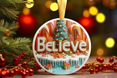 Christmas Round Ornament Sublimation Product Image 2