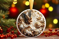 Round Christmas Ornament Sublimation|Clipart Product Image 1