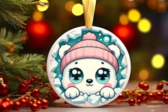 Round Christmas Ornament Sublimation|Clipart Product Image 1