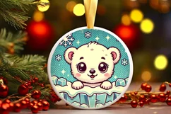 Round Christmas Ornament Sublimation|Clipart Product Image 1