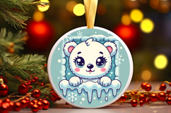 Round Christmass Ornament PNG Product Image 1