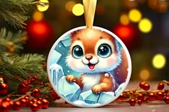 Round Christmas Ornament Sublimation|Clipart Product Image 2