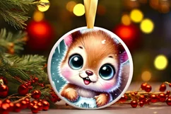 Round Christmas Ornament Sublimation|Clipart Product Image 2