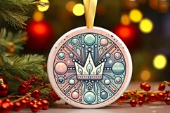 Round Christmas Ornament Sublimation|Clipart Product Image 2