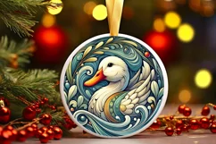 Round Christmas Ornament Sublimation|Clipart Product Image 1