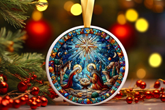 Round Christmass Ornament PNG Product Image 1
