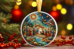 Round Christmass Ornament PNG Product Image 1