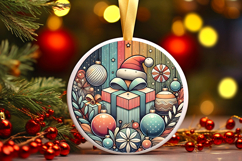 Round Christmass Ornament PNG Product Image 1