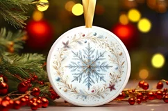 Round Christmas Ornament Sublimation|Clipart Product Image 1