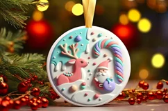 Round Christmas Ornament Sublimation|Clipart Product Image 1