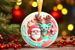 Round Christmas Ornament Sublimation|Clipart Product Image 1