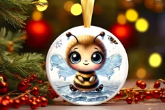 Round Christmas Ornament Sublimation|Clipart Product Image 2