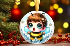 Round Christmas Ornament Sublimation|Clipart Product Image 2
