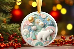 Round Christmas Ornament Sublimation|Clipart Product Image 1