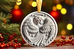 Round Christmas Ornament Sublimation|Clipart Product Image 1