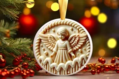 Round Christmas Ornament Sublimation|Clipart Product Image 1