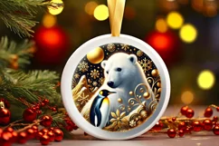 Round Christmas Ornament Sublimation|Clipart Product Image 2