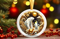 Round Christmas Ornament Sublimation|Clipart Product Image 2