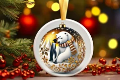Round Christmas Ornament Sublimation|Clipart Product Image 2