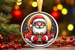 Round Christmas Ornament Sublimation|Clipart Product Image 1
